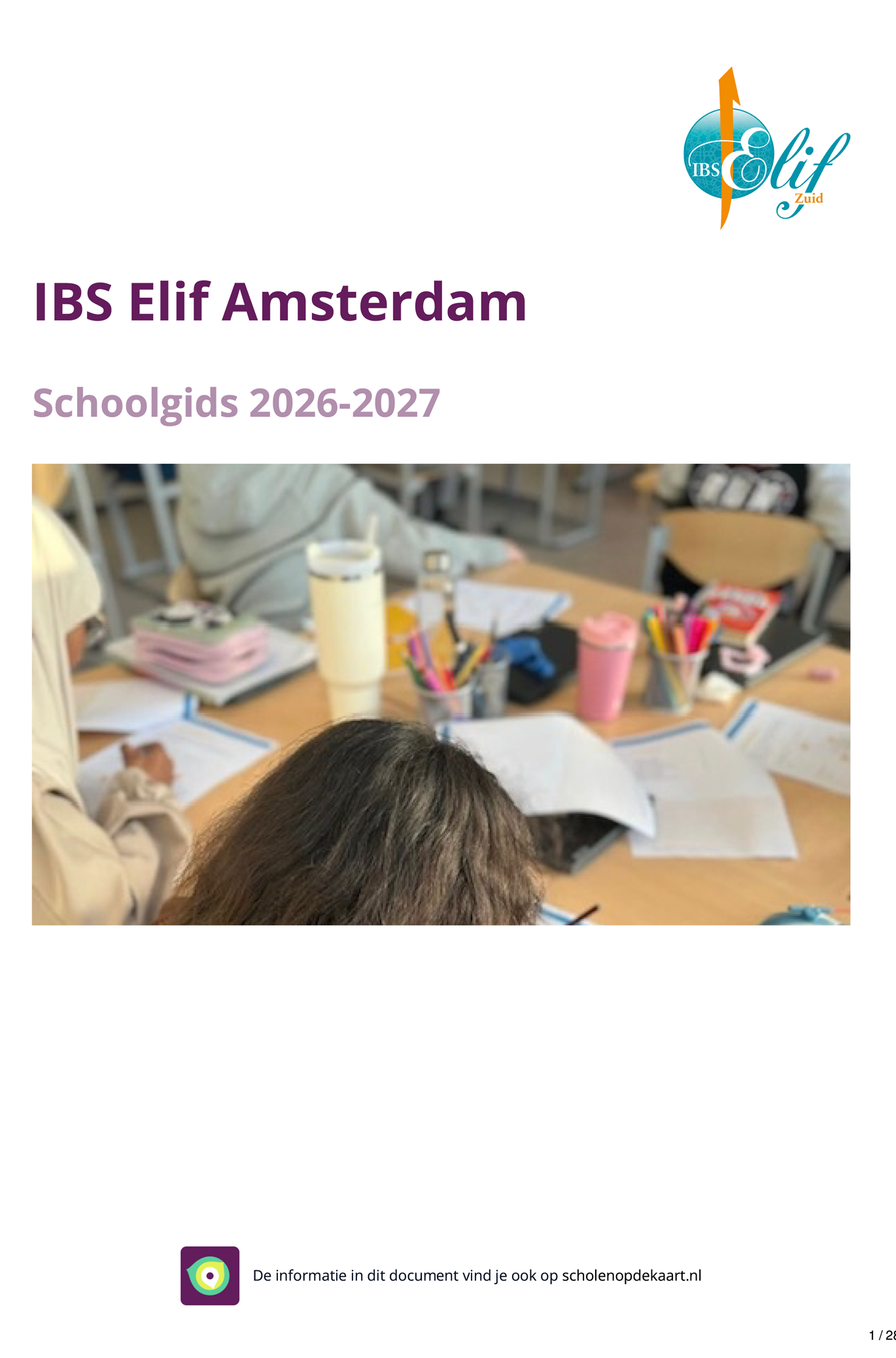 IBS Elif Amsterdam Schoolgidscover 26-27
